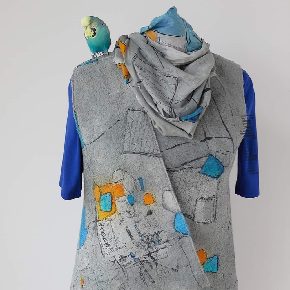 Handmade Merino wool and silk vest